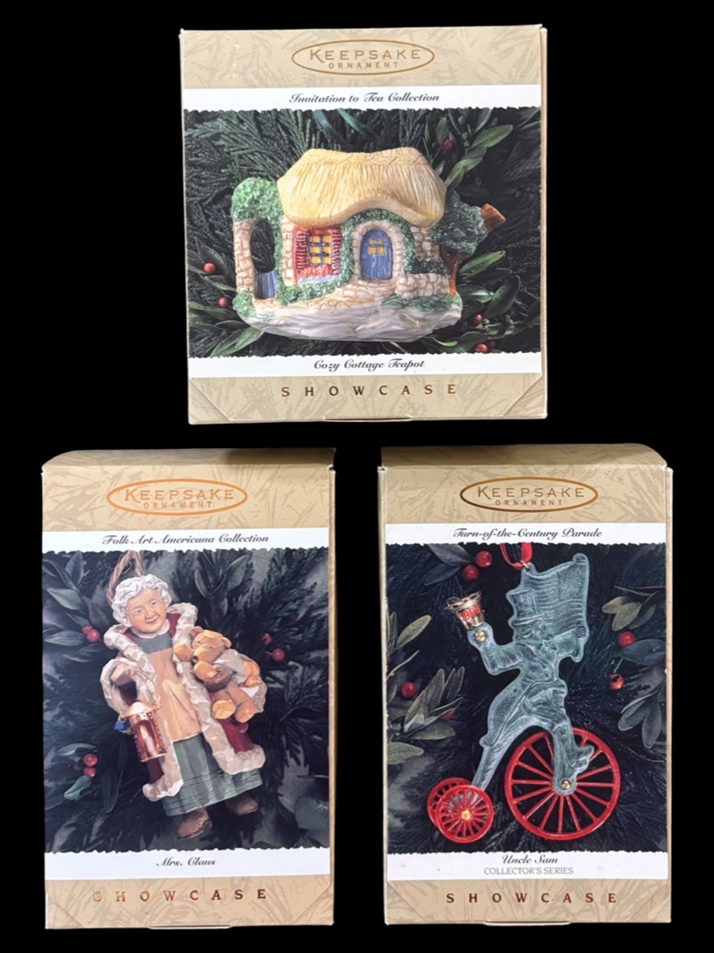 Hallmark Bundle of 3 Ornaments Circa 1990s